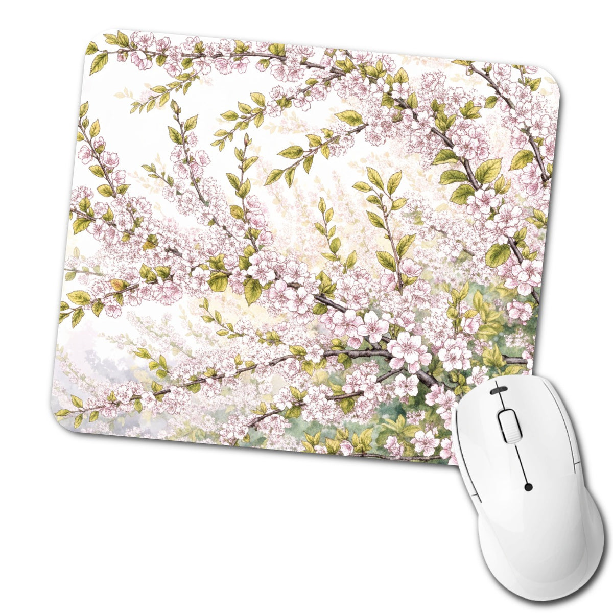Apple Blossom Branches Low Profile Mouse Pad Mat