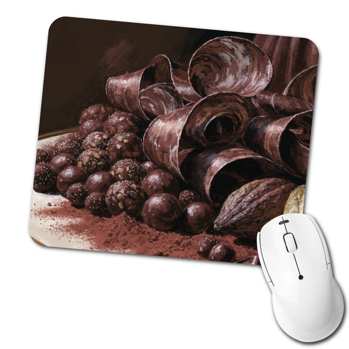 Artisan Chocolate Truffles Low Profile Mouse Pad Mat