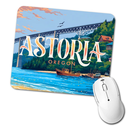 Astoria Oregon Travel Low Profile Mouse Pad Mat