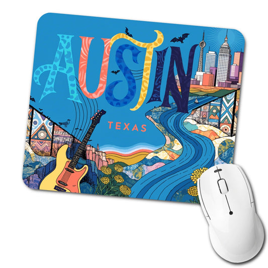 Austin Texas Travel Low Profile Mouse Pad Mat