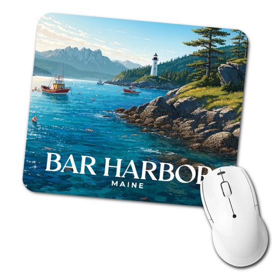 Bar Harbor Maine Travel Low Profile Mouse Pad Mat