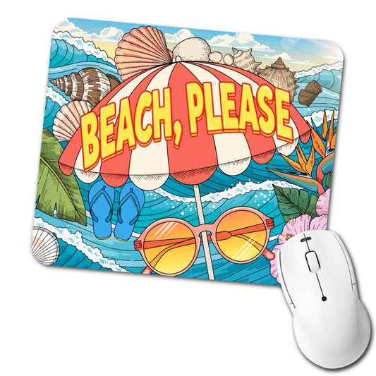 Beach Please Umbrella Funny Low Profile Mouse Pad Mat