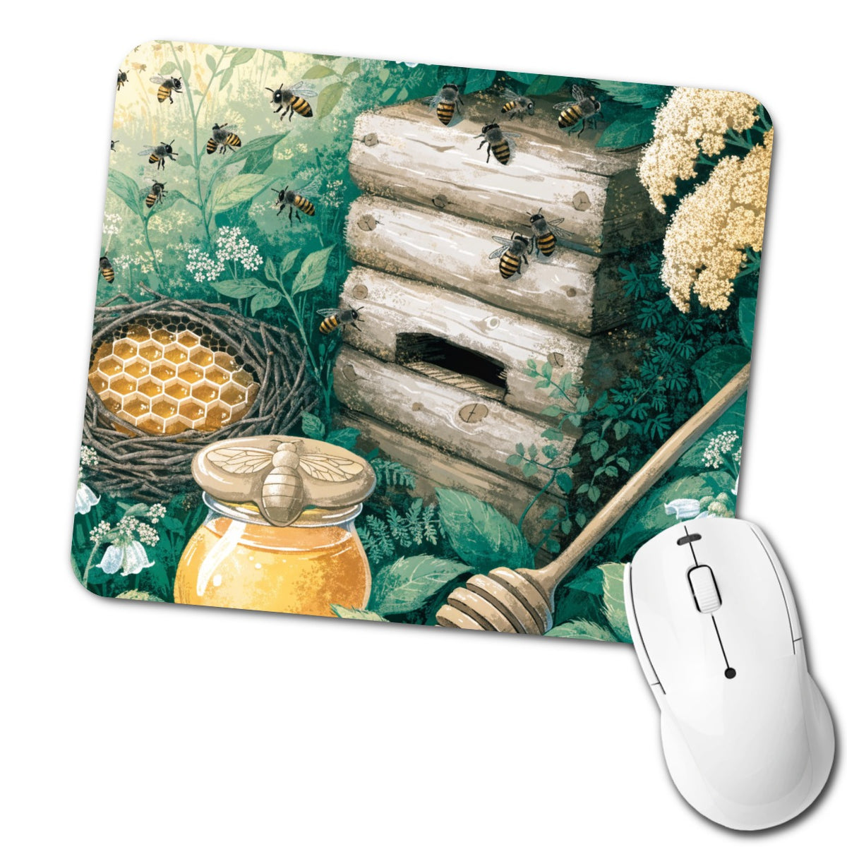 Beekeeping Honey Bee Low Profile Mouse Pad Mat