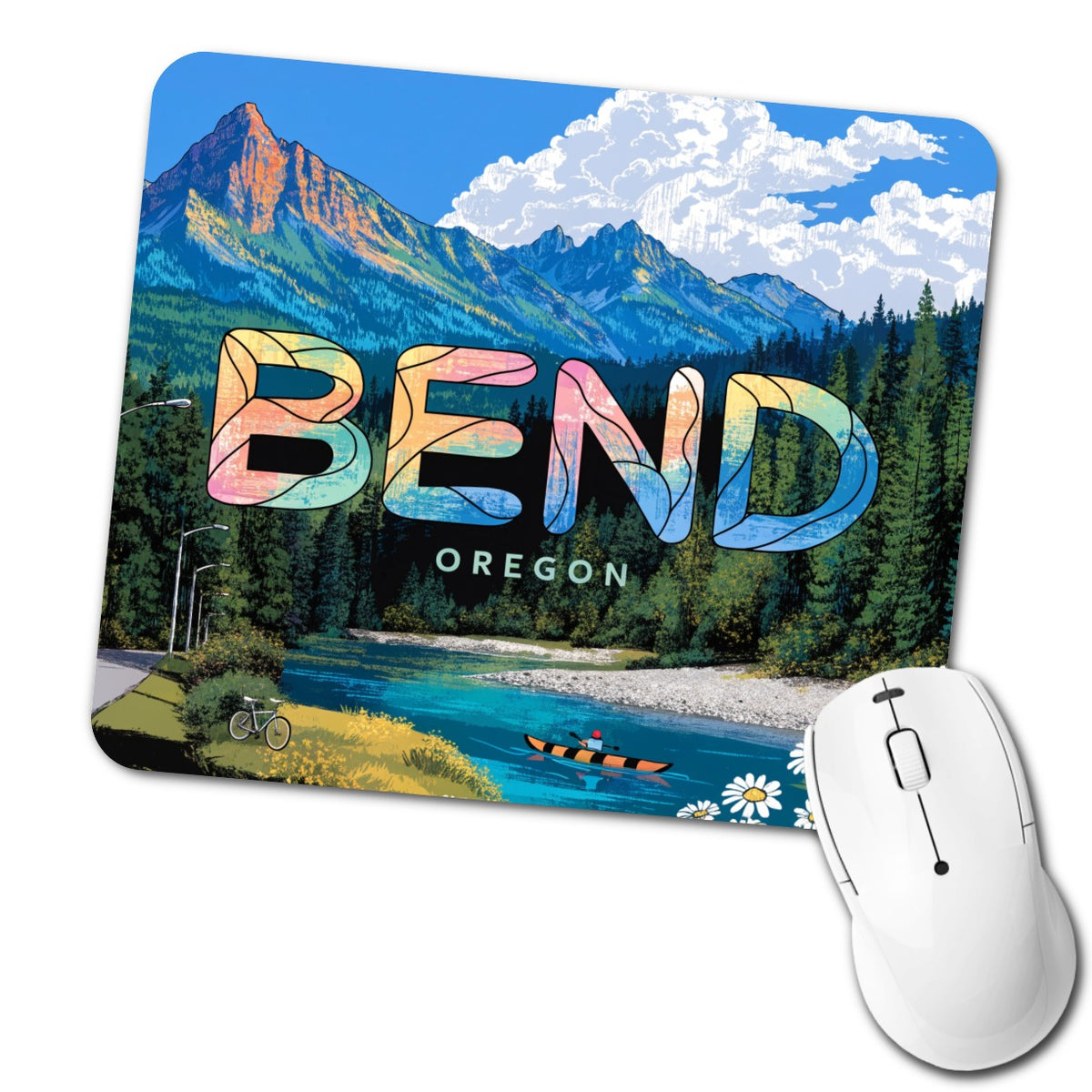 Bend Oregon Travel Low Profile Mouse Pad Mat