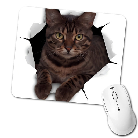 Bengal Cat Breakout Low Profile Mouse Pad Mat