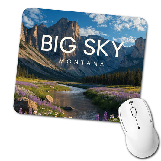Big Sky Montana Travel Mountains Low Profile Mouse Pad Mat