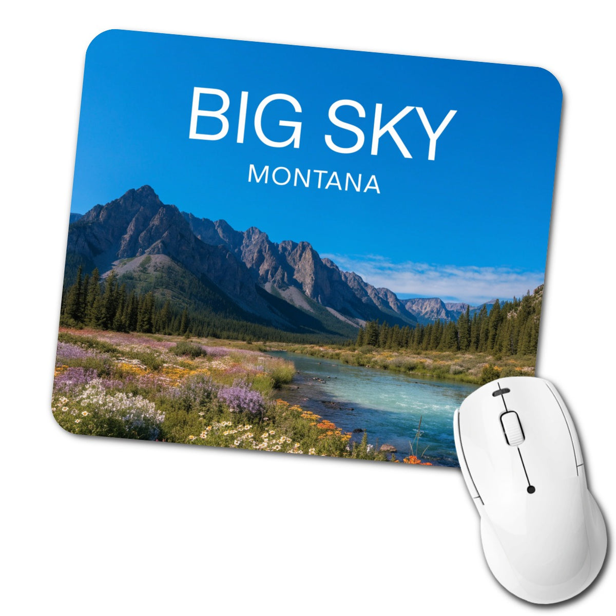 Big Sky Montana Travel Low Profile Mouse Pad Mat