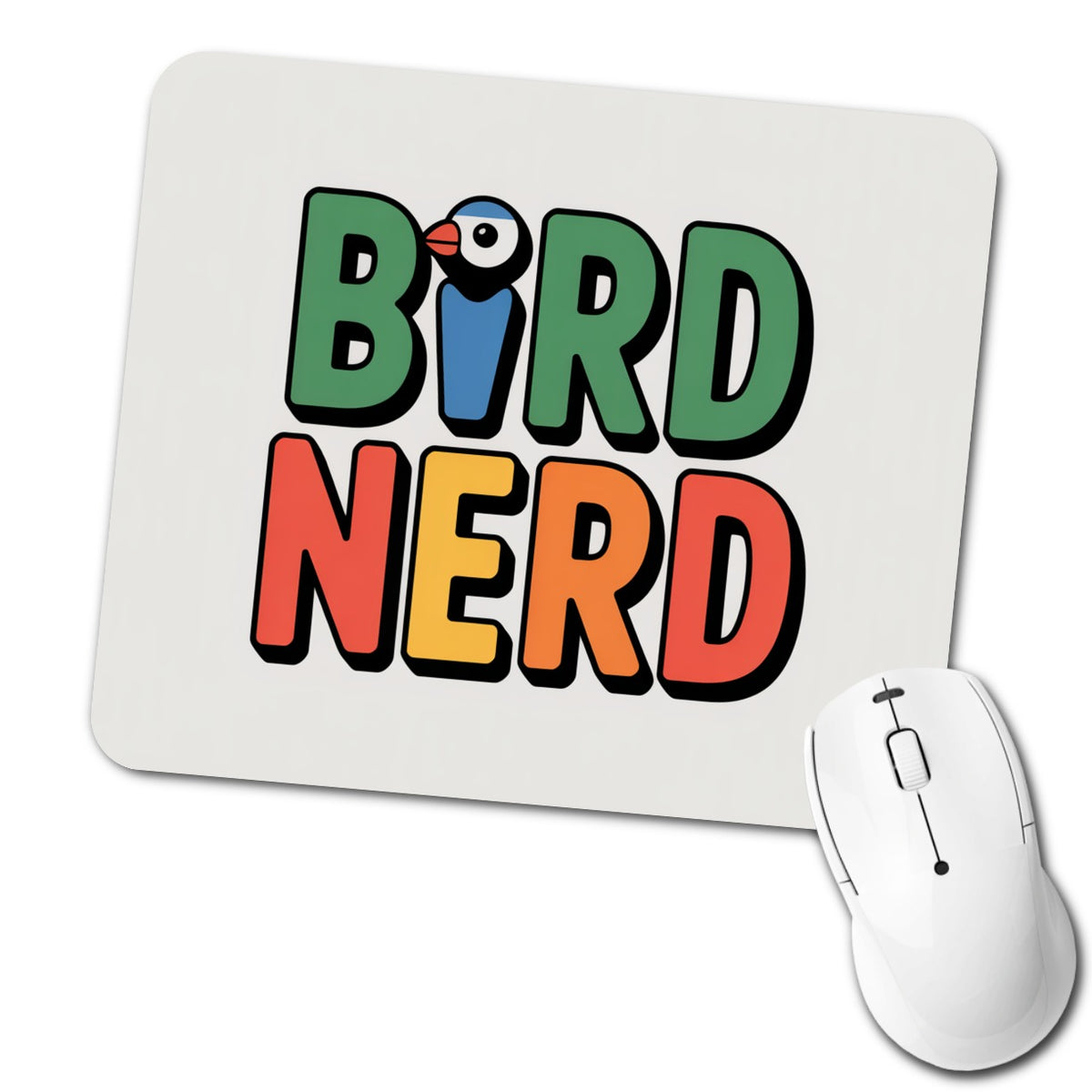 Bird Nerd Birding Watching Funny Low Profile Mouse Pad Mat