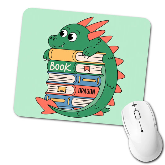 Book Dragon Reader Funny Low Profile Mouse Pad Mat