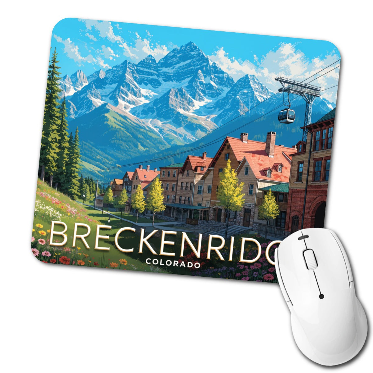 Breckenridge Colorado Travel Low Profile Mouse Pad Mat