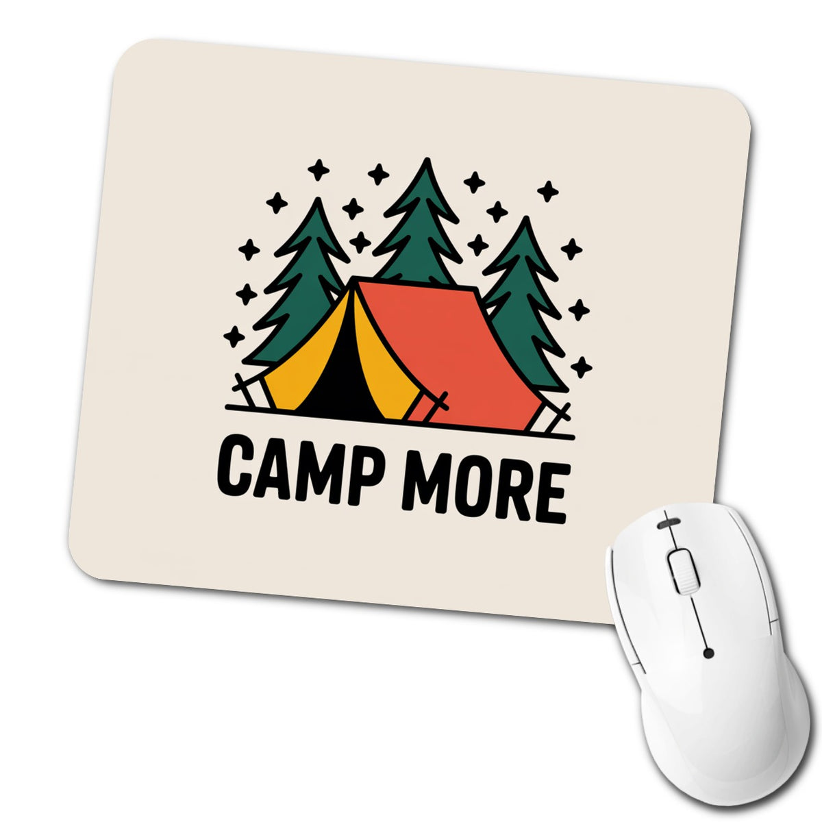 Camp More Camping Colorful Tent Low Profile Mouse Pad Mat