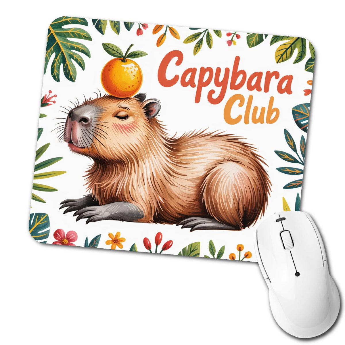 Capybara Club Whimsical Low Profile Mouse Pad Mat