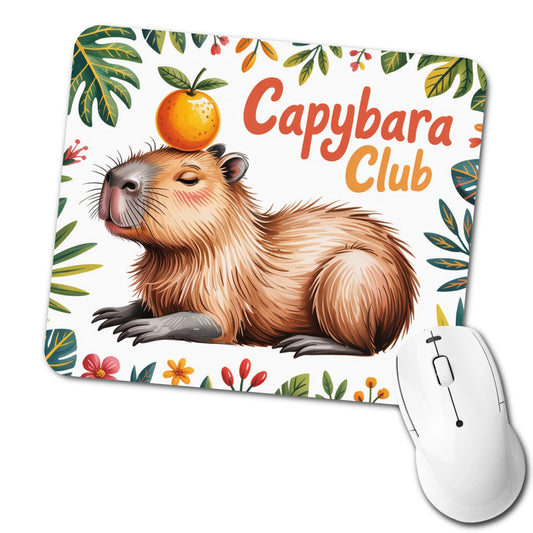 Capybara Club Whimsical Low Profile Mouse Pad Mat
