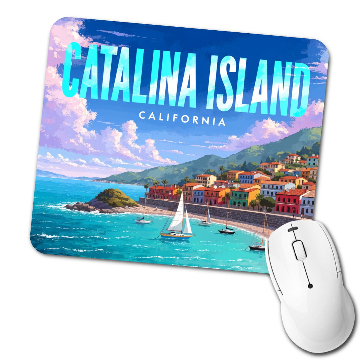 Catalina Island California Travel Low Profile Mouse Pad Mat