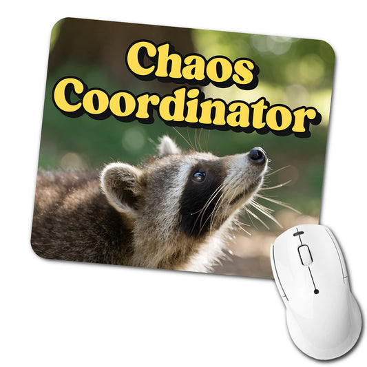 Chaos Coordinator Raccoon Funny Low Profile Mouse Pad Mat