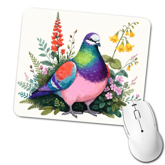 Charming Plump Pigeon Low Profile Mouse Pad Mat