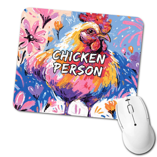 Chicken Person Funny Low Profile Mouse Pad Mat