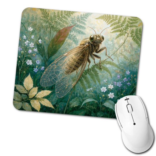 Cicada Summer Botanical Low Profile Mouse Pad Mat