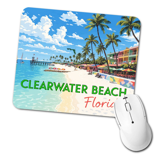 Clearwater Beach Florida Travel Low Profile Mouse Pad Mat