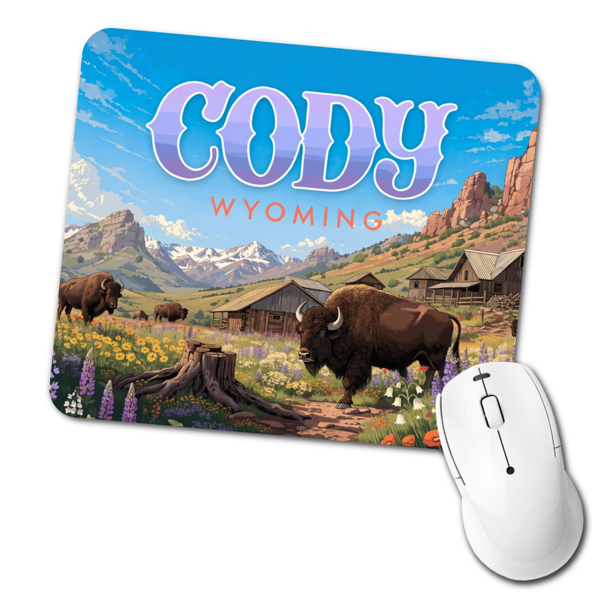 Cody Wyoming Travel Low Profile Mouse Pad Mat