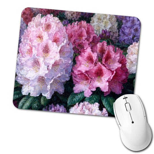 Colorful Rhododendron Garden Low Profile Mouse Pad Mat