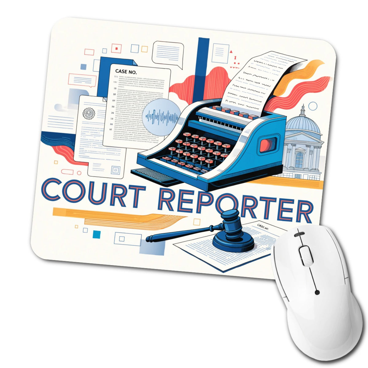 Court Reporter Low Profile Mouse Pad Mat