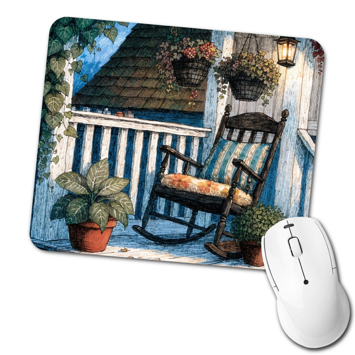 Cozy Cottage Porch Low Profile Mouse Pad Mat