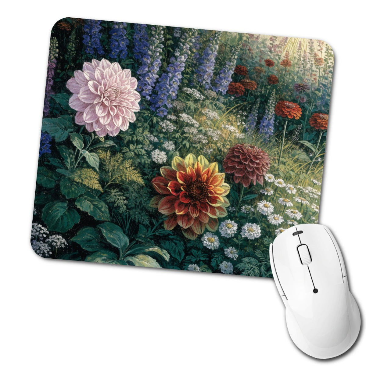 Cut Flower Cottage Garden Low Profile Mouse Pad Mat
