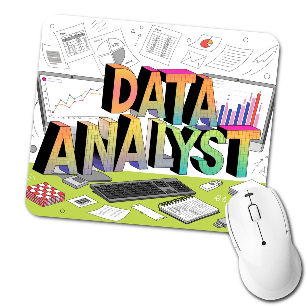 Data Analyst Low Profile Mouse Pad Mat