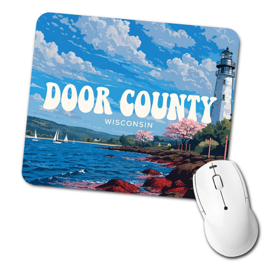 Door County Wisconsin Travel Low Profile Mouse Pad Mat
