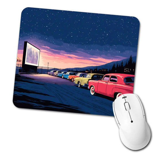Drive-In Movie Night Low Profile Mouse Pad Mat