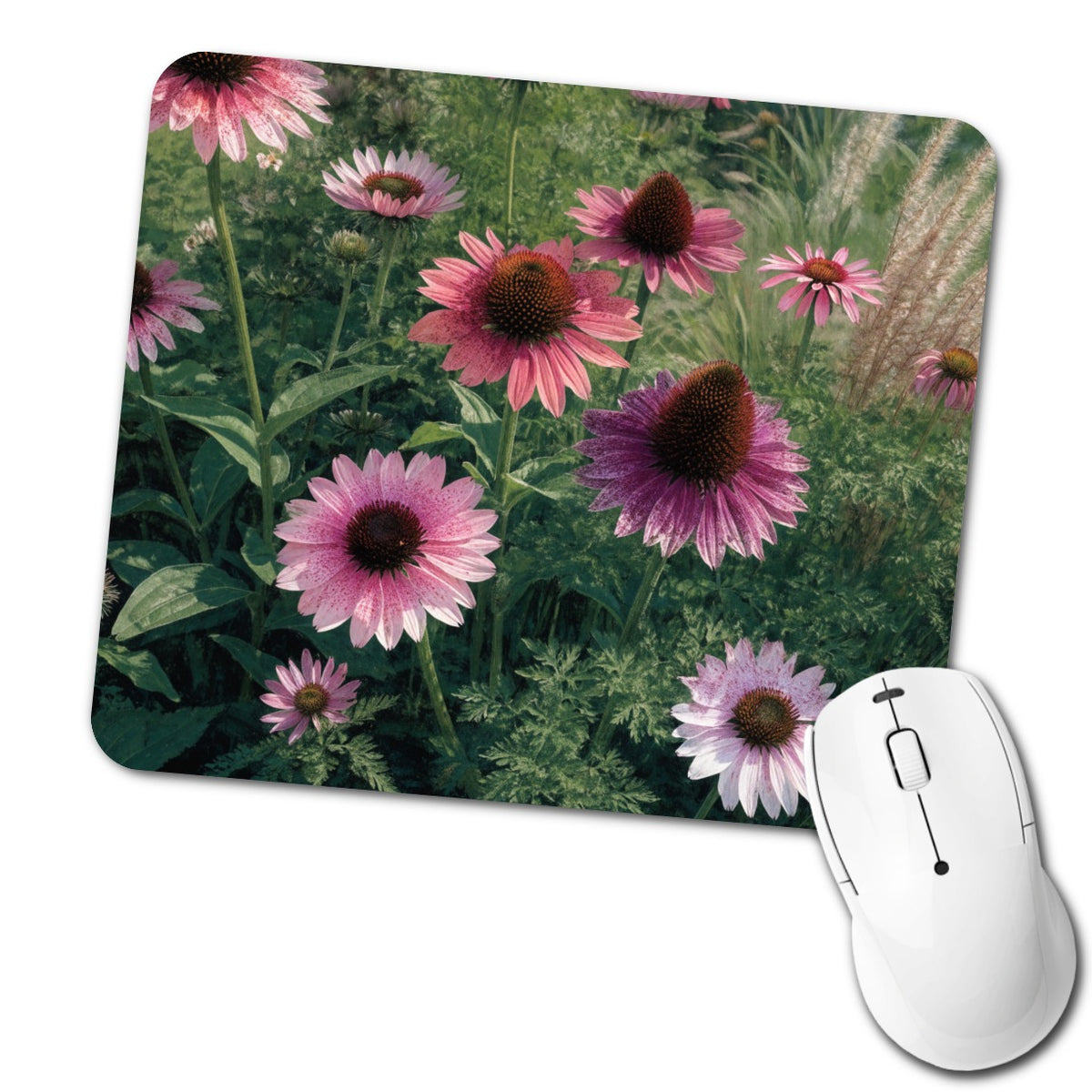 Echinacea Coneflower Garden Low Profile Mouse Pad Mat