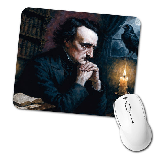 Edgar Allan Poe Author Low Profile Mouse Pad Mat