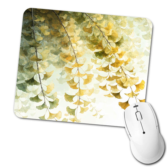Elegant Ginkgo Leaves Low Profile Mouse Pad Mat