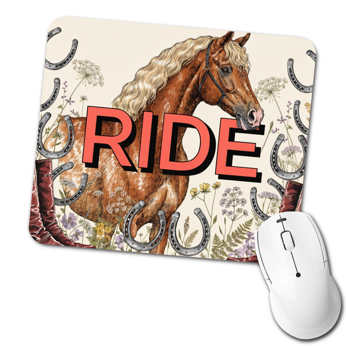 Equestrian Horse Riding Low Profile Mouse Pad Mat
