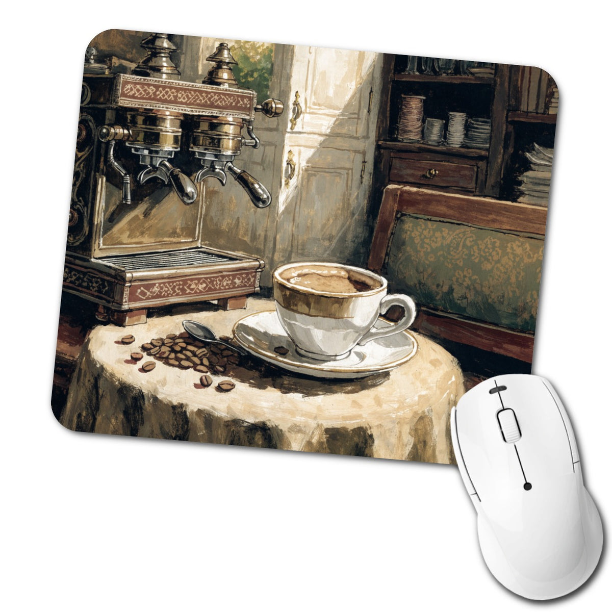 Espresso Coffee Aesthetic Low Profile Mouse Pad Mat