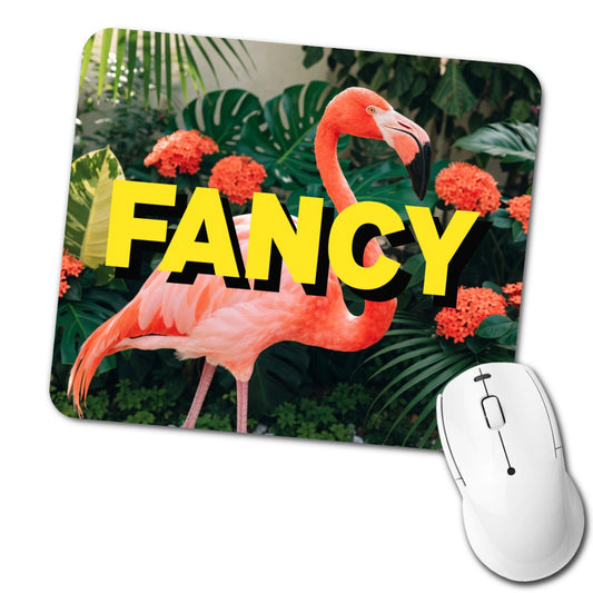 Fancy Pink Flamingo Funny Low Profile Mouse Pad Mat