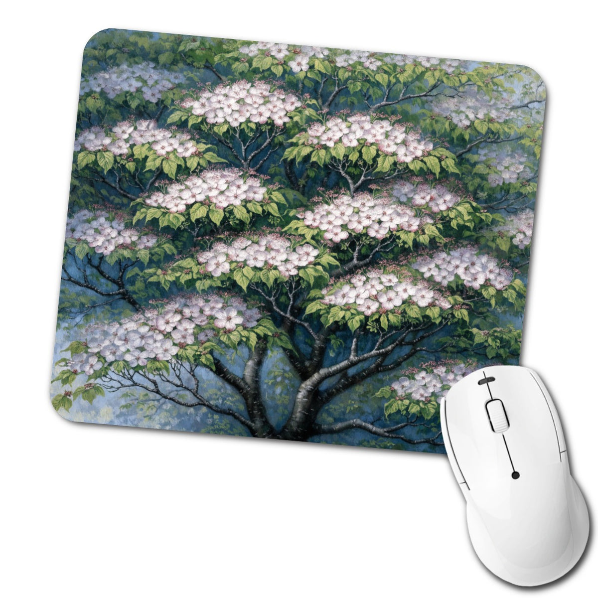 Flowering Dogwood Tree Low Profile Mouse Pad Mat
