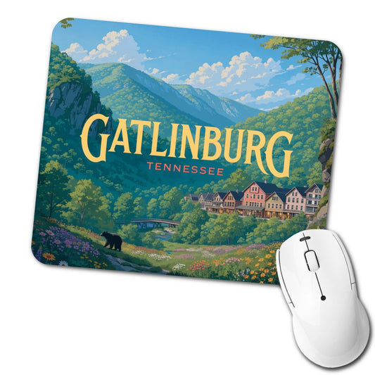 Gatlinburg Tennessee Travel Low Profile Mouse Pad Mat