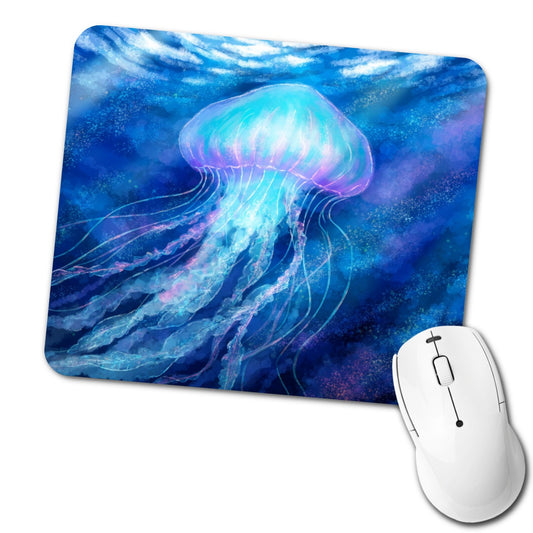 Glowing Jellyfish Ocean Low Profile Mouse Pad Mat