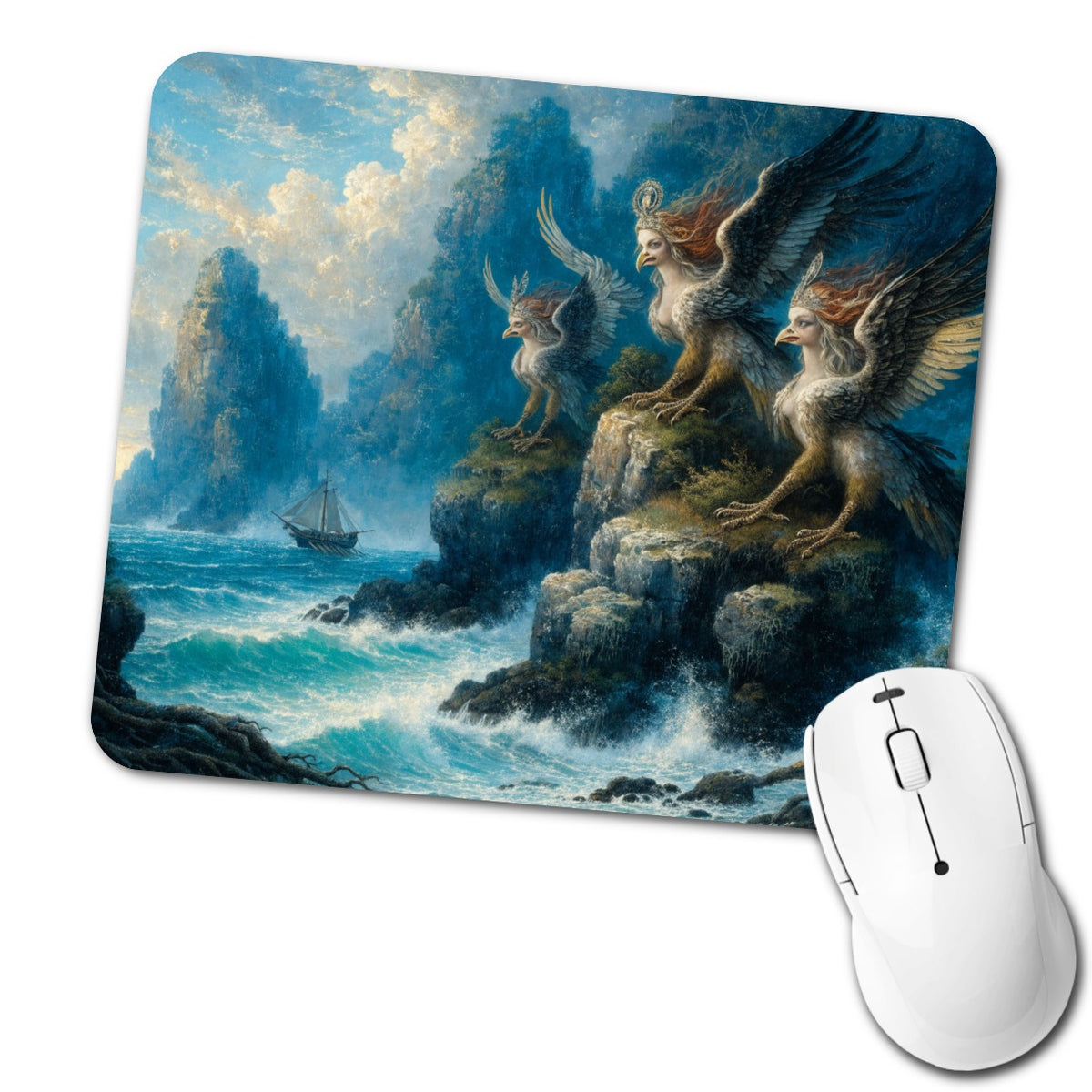 Greek Mythology Sirens Low Profile Mouse Pad Mat