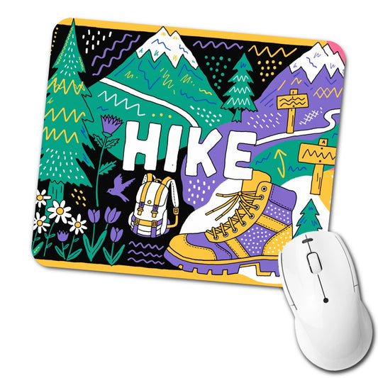 Hike Hiking Hiker Boot Bold Art Low Profile Mouse Pad Mat