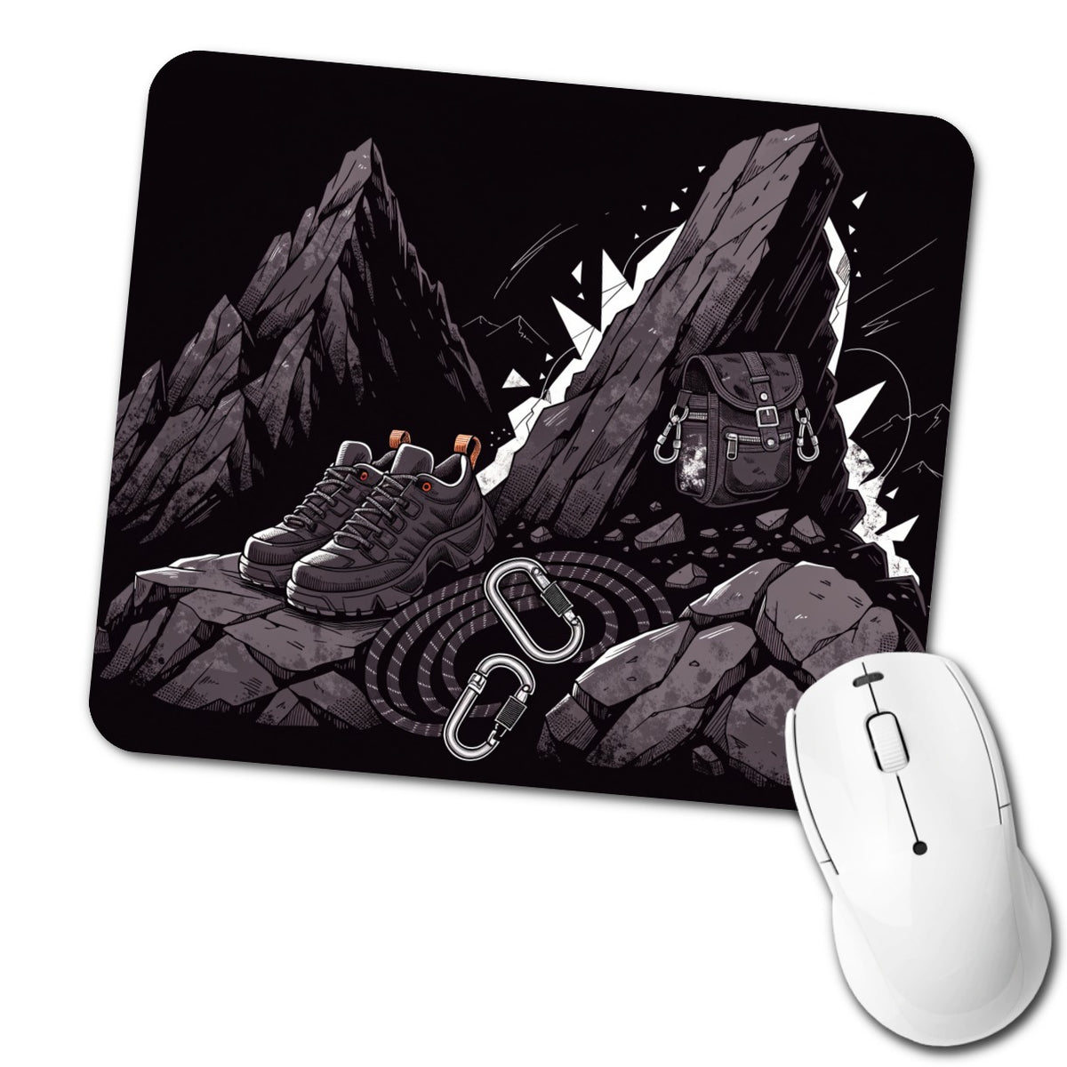 Hiking Rock Climbing Gear Dark Mountain Low Profile Mouse Pad Mat