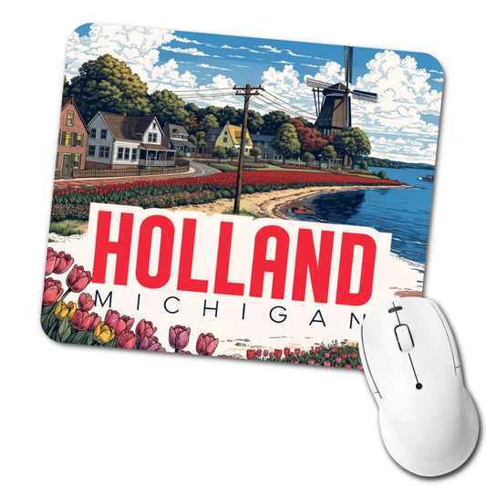 Holland Michigan Travel Low Profile Mouse Pad Mat