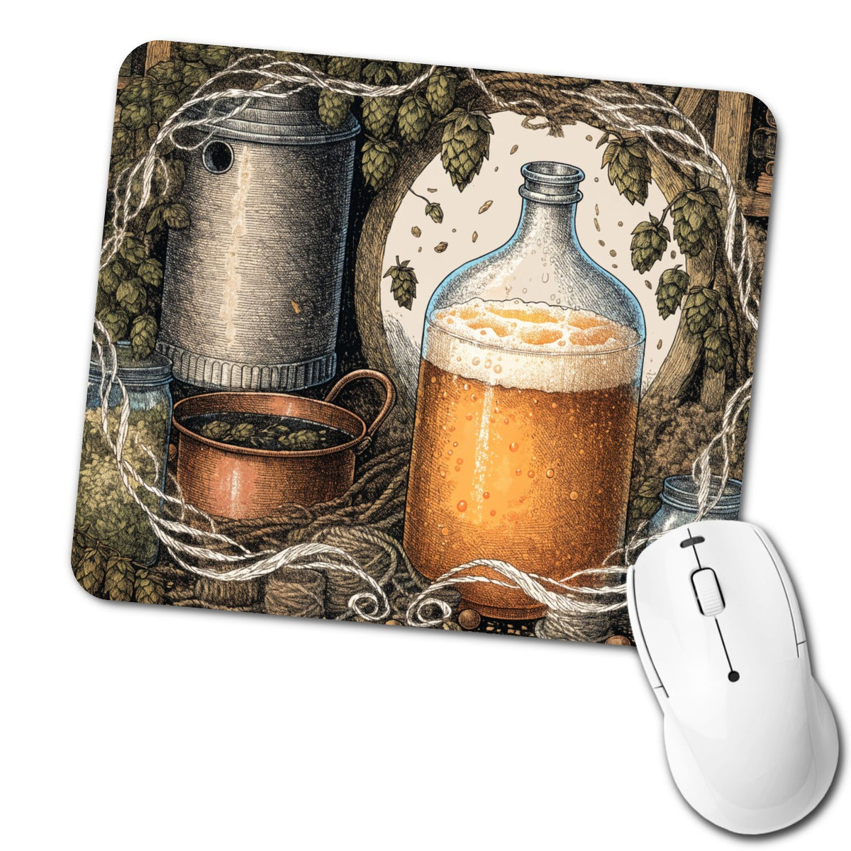 Home Brewing Beer Low Profile Mouse Pad Mat