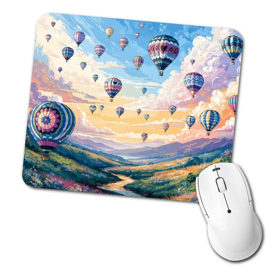 Hot Air Balloons Festival Low Profile Mouse Pad Mat