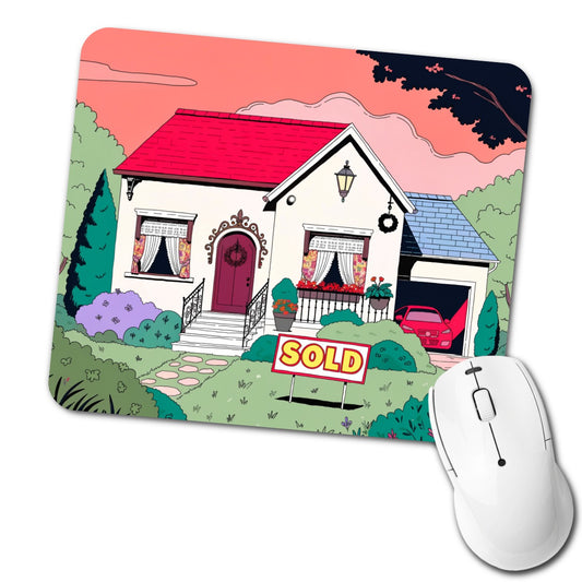 House Sold Realtor Real Estate Low Profile Mouse Pad Mat