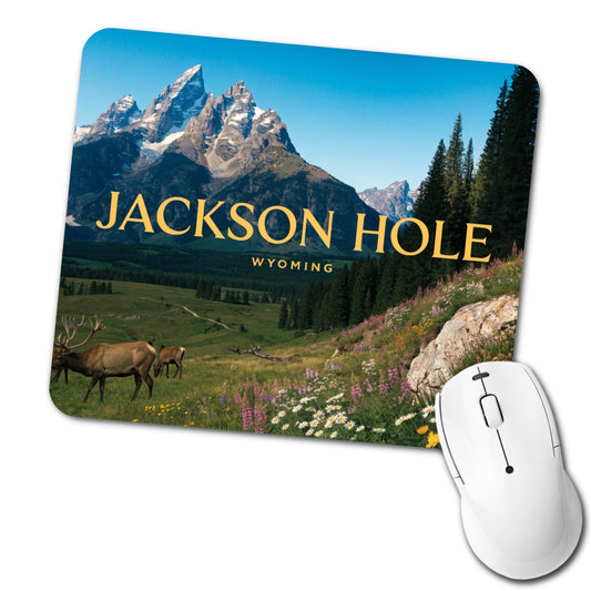 Jackson Hole Wyoming Travel Scenic Low Profile Mouse Pad Mat