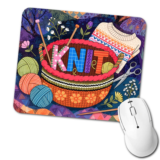Knit Knitting Colorful Yarn Basket Low Profile Mouse Pad Mat