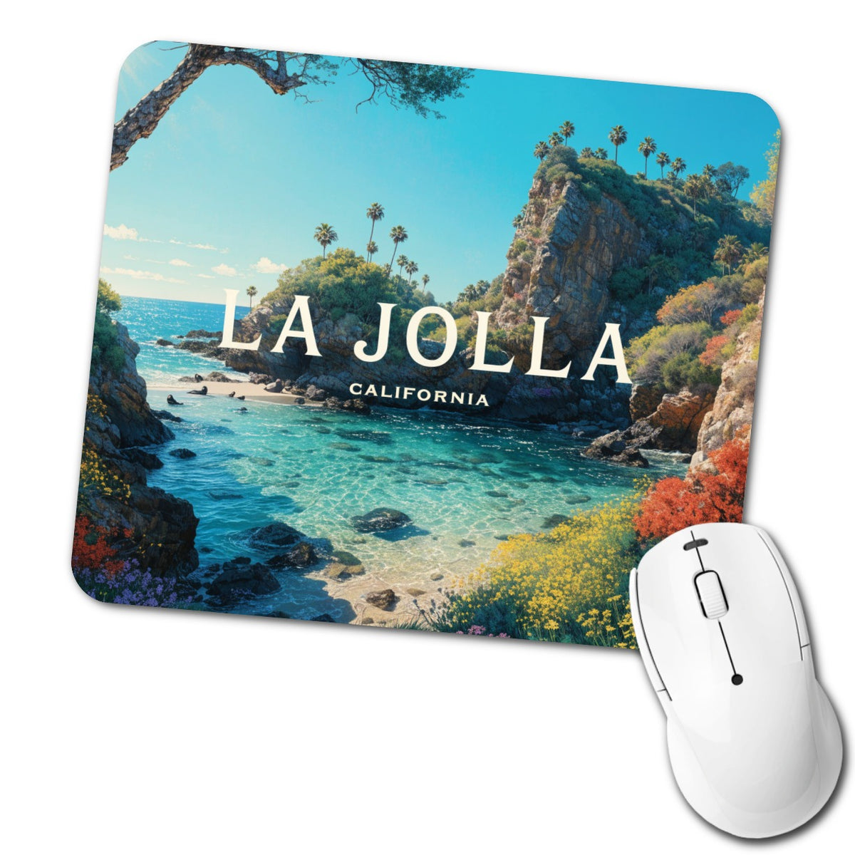 La Jolla California Travel Low Profile Mouse Pad Mat